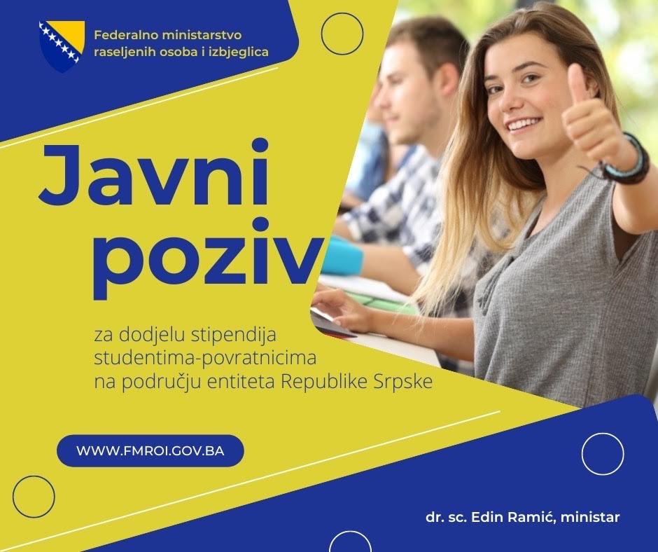 Javni oglas za dodjelu stipendija studentima-povratnicima na području entiteta Republike Srpske