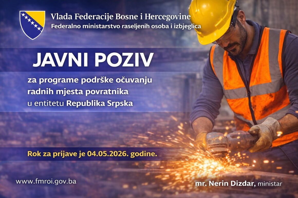 Javni poziv za programe podrške očuvanju radnih mjesta povratnika u entitetu Republika Srpska za 2026. godinu