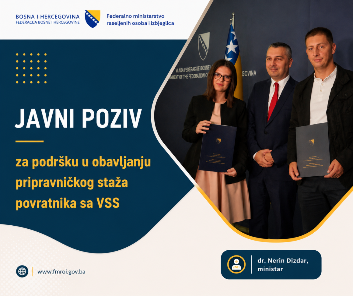 Javni poziv za podršku u obavljanju pripravničkog staža povratnika sa VSS